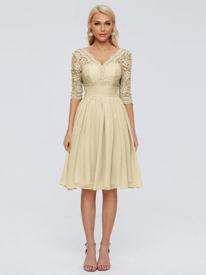 Jordyn Knee Length Lace Bridesmaid Dresses