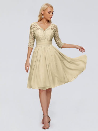 Jordyn Knee Length Lace Bridesmaid Dresses