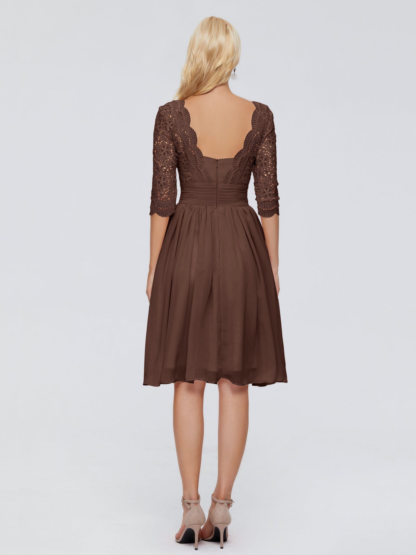 Jordyn Knee Length Lace Bridesmaid Dresses