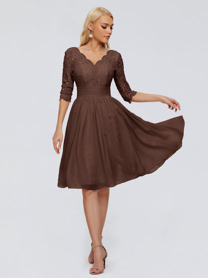 Jordyn Knee Length Lace Bridesmaid Dresses