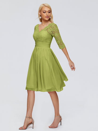 Jordyn Knee Length Lace Bridesmaid Dresses