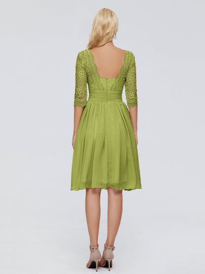Jordyn Knee Length Lace Bridesmaid Dresses