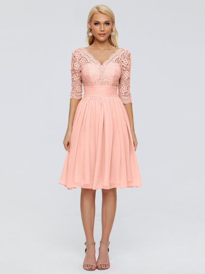 Jordyn Knee Length Lace Bridesmaid Dresses