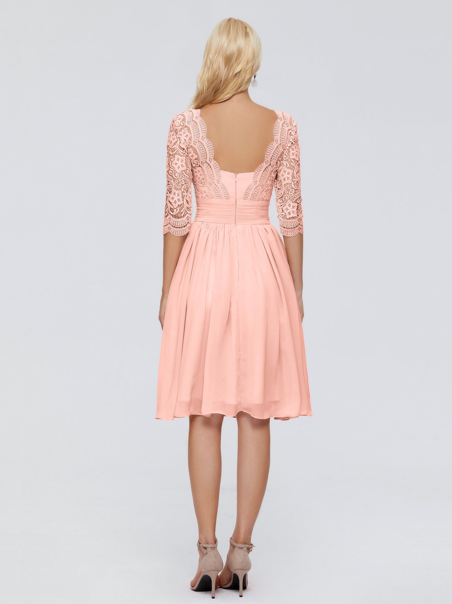Jordyn Knee Length Lace Bridesmaid Dresses