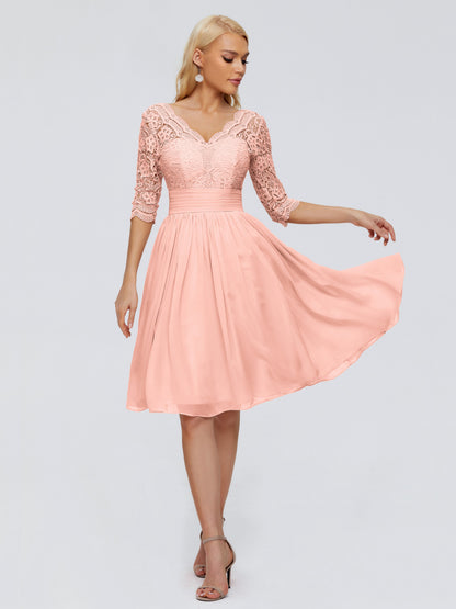 Jordyn Knee Length Lace Bridesmaid Dresses