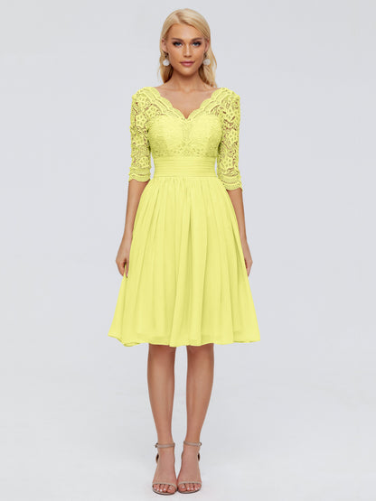 Jordyn Knee Length Lace Bridesmaid Dresses
