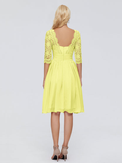 Jordyn Knee Length Lace Bridesmaid Dresses