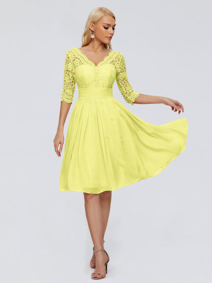 Jordyn Knee Length Lace Bridesmaid Dresses