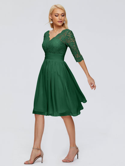 Jordyn Knee Length Lace Bridesmaid Dresses