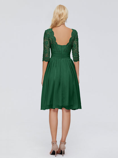 Jordyn Knee Length Lace Bridesmaid Dresses