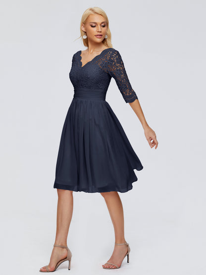 Jordyn Knee Length Lace Bridesmaid Dresses