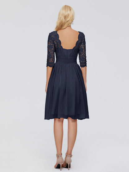 Jordyn Knee Length Lace Bridesmaid Dresses