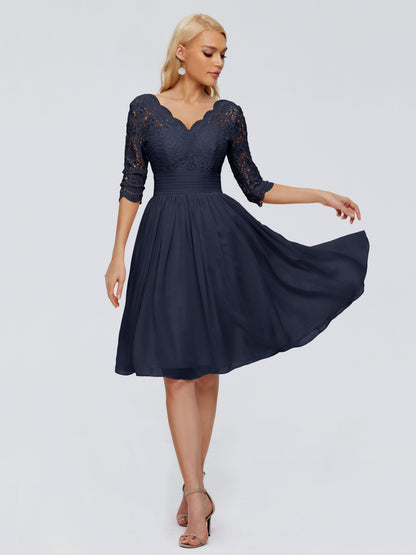 Jordyn Knee Length Lace Bridesmaid Dresses