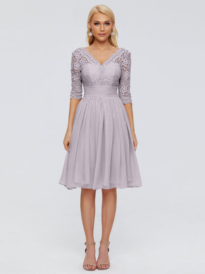 Jordyn Knee Length Lace Bridesmaid Dresses
