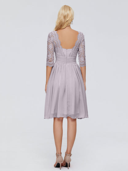 Jordyn Knee Length Lace Bridesmaid Dresses