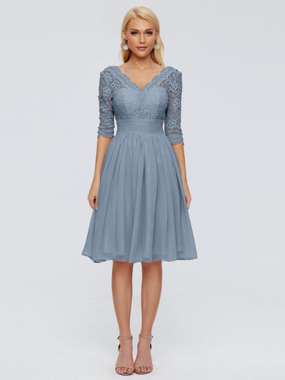 Jordyn Knee Length Lace Bridesmaid Dresses