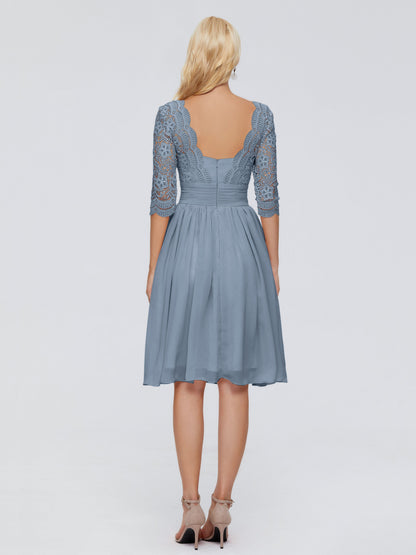 Jordyn Knee Length Lace Bridesmaid Dresses