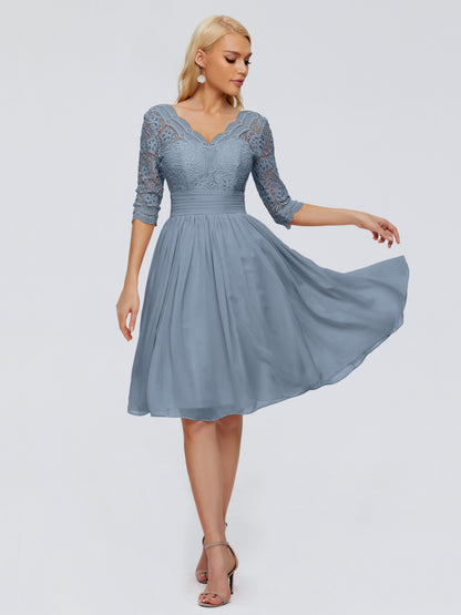 Jordyn Knee Length Lace Bridesmaid Dresses