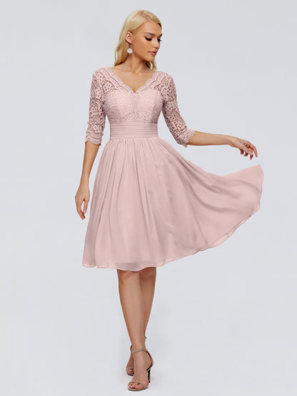 Jordyn Knee Length Lace Bridesmaid Dresses