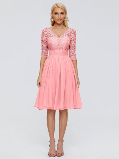 Jordyn Knee Length Lace Bridesmaid Dresses