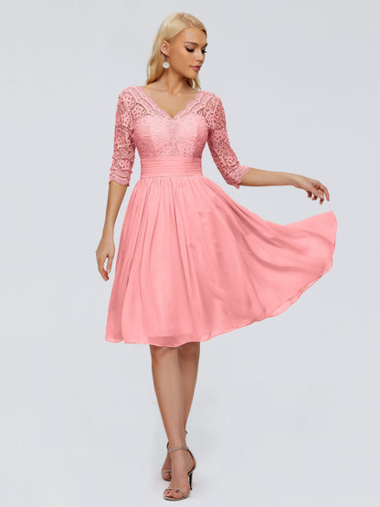 Jordyn Knee Length Lace Bridesmaid Dresses