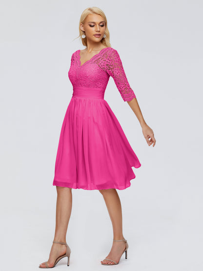 Jordyn Knee Length Lace Bridesmaid Dresses
