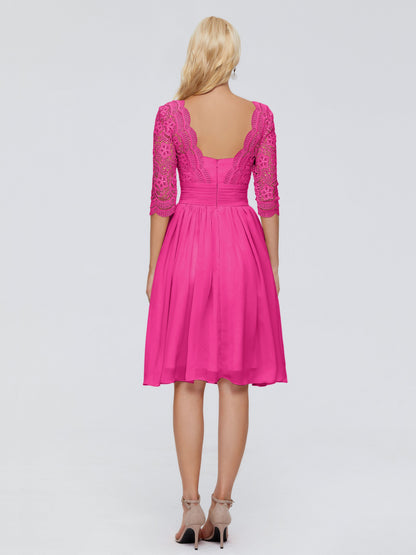 Jordyn Knee Length Lace Bridesmaid Dresses