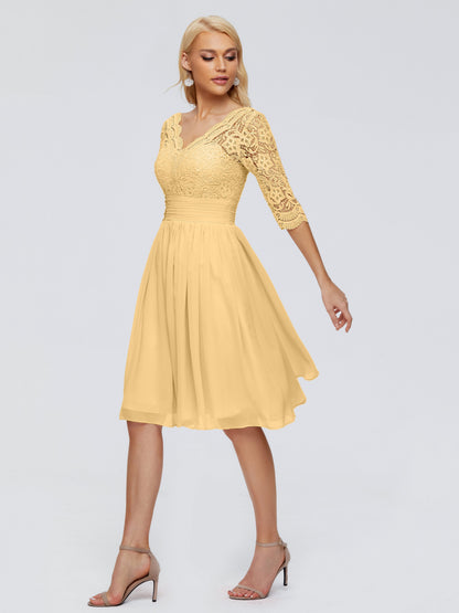 Jordyn Knee Length Lace Bridesmaid Dresses