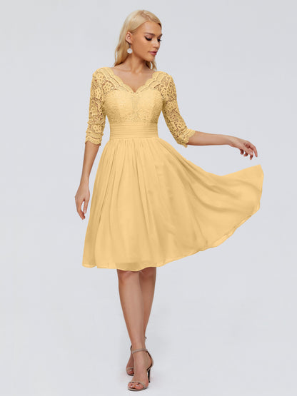 Jordyn Knee Length Lace Bridesmaid Dresses