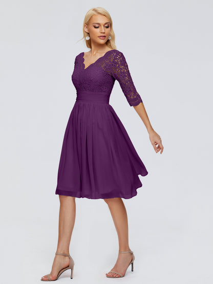 Jordyn Knee Length Lace Bridesmaid Dresses