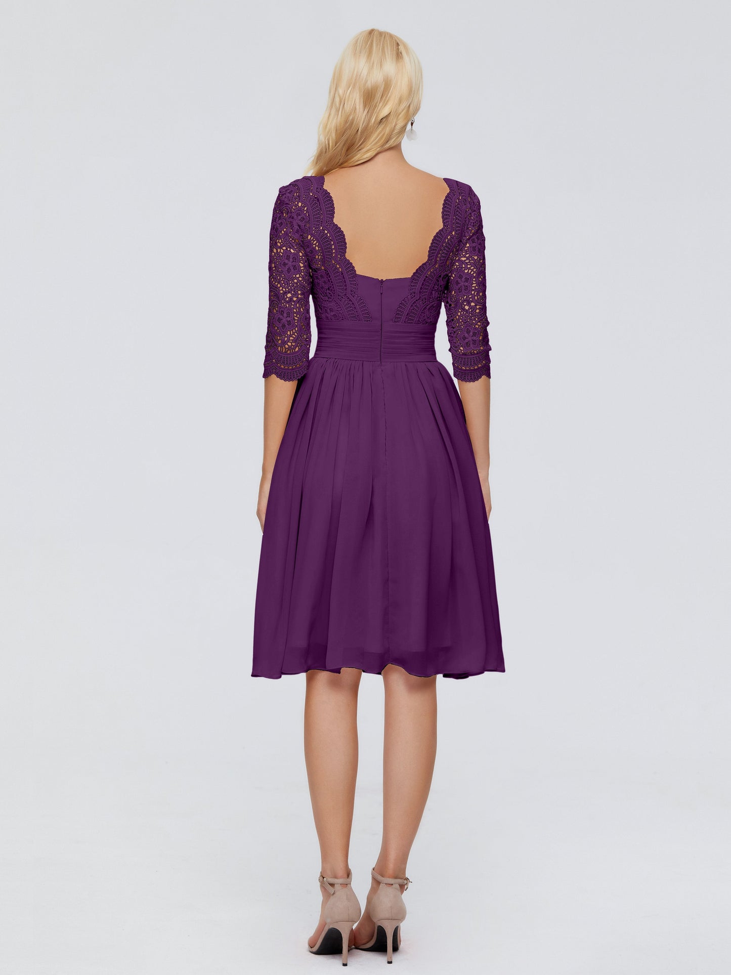 Jordyn Knee Length Lace Bridesmaid Dresses