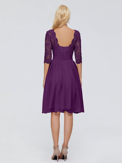 Jordyn Knee Length Lace Bridesmaid Dresses