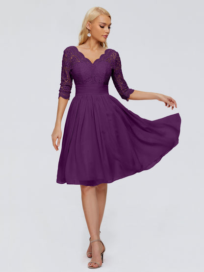 Jordyn Knee Length Lace Bridesmaid Dresses