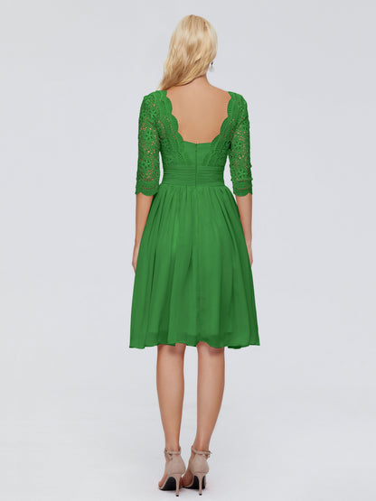 Jordyn Knee Length Lace Bridesmaid Dresses