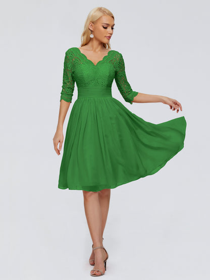Jordyn Knee Length Lace Bridesmaid Dresses