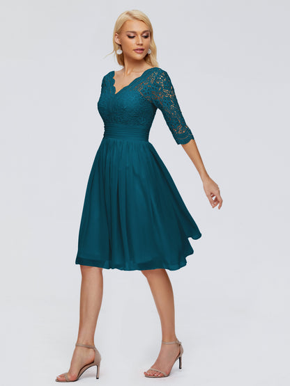 Jordyn Knee Length Lace Bridesmaid Dresses