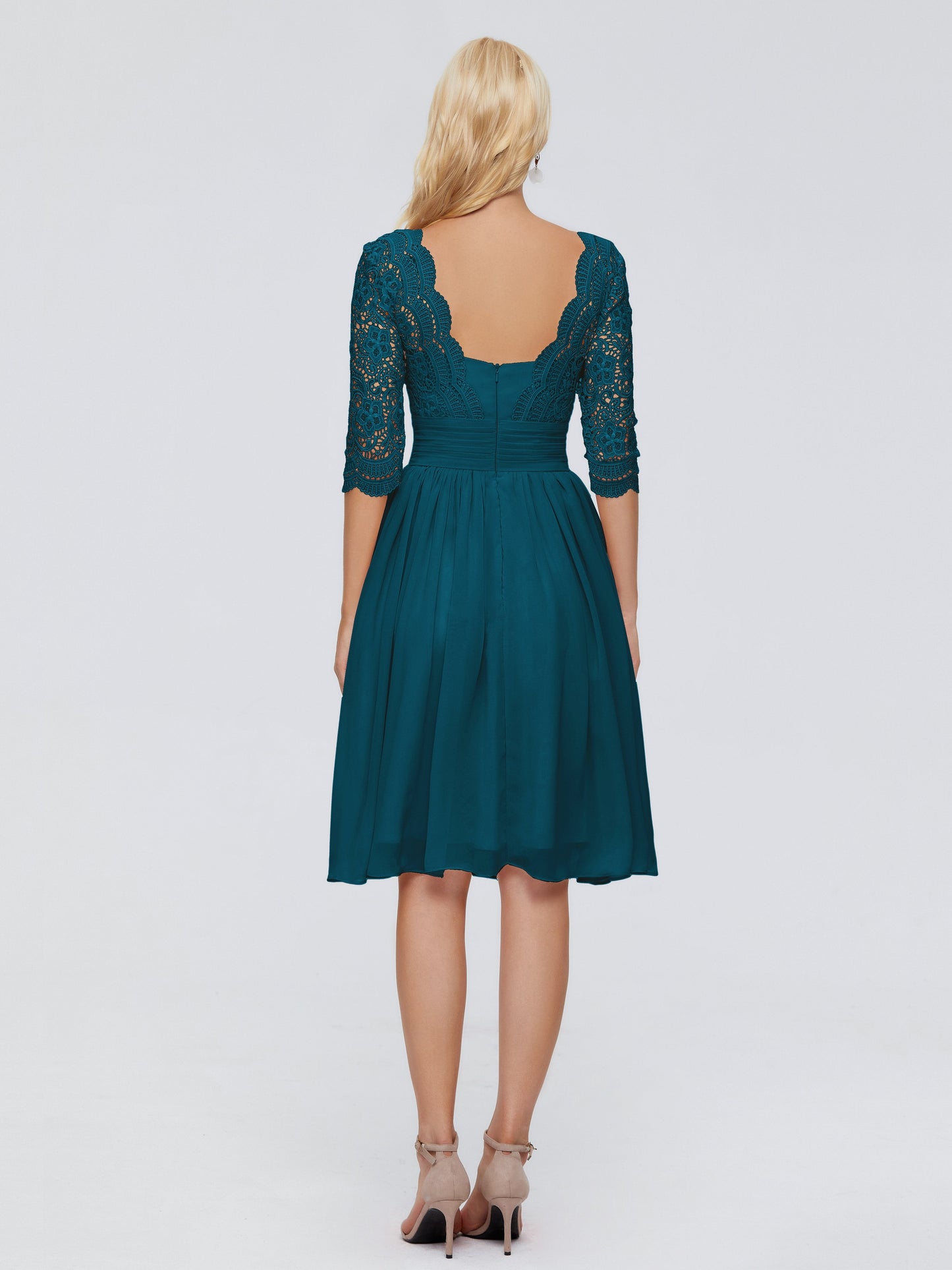 Jordyn Knee Length Lace Bridesmaid Dresses