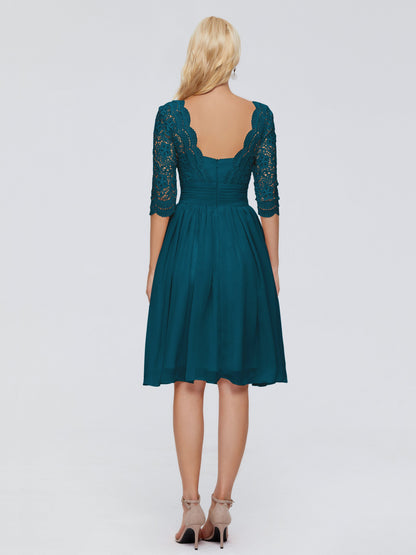 Jordyn Knee Length Lace Bridesmaid Dresses