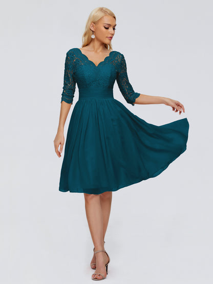Jordyn Knee Length Lace Bridesmaid Dresses