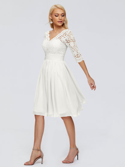 Jordyn Knee Length Lace Bridesmaid Dresses