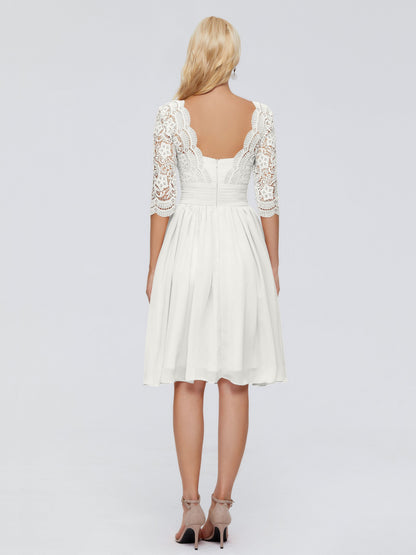Jordyn Knee Length Lace Bridesmaid Dresses