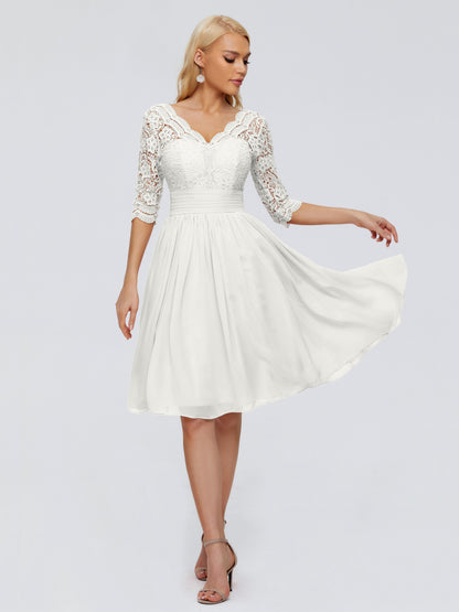 Jordyn Knee Length Lace Bridesmaid Dresses