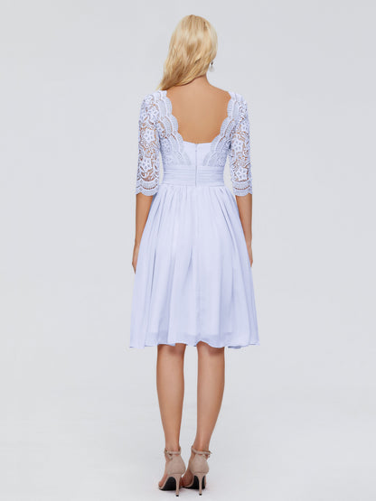 Jordyn Knee Length Lace Bridesmaid Dresses