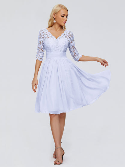 Jordyn Knee Length Lace Bridesmaid Dresses