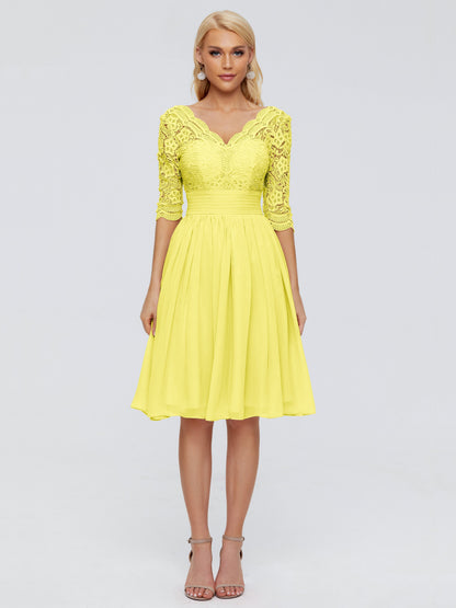 Jordyn Knee Length Lace Bridesmaid Dresses