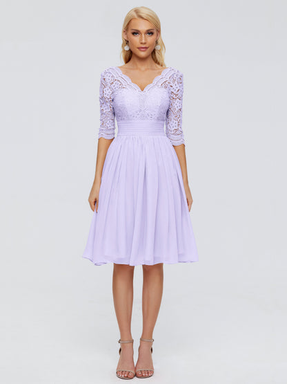 Jordyn Knee Length Lace Bridesmaid Dresses