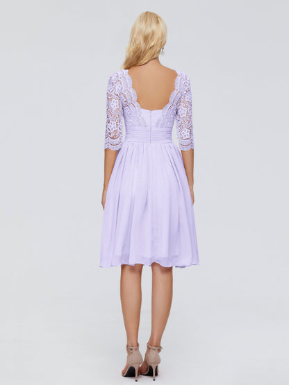 Jordyn Knee Length Lace Bridesmaid Dresses