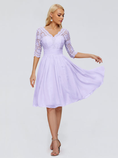 Jordyn Knee Length Lace Bridesmaid Dresses
