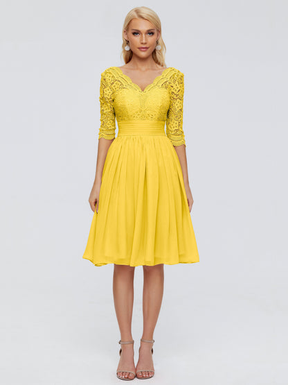 Jordyn Knee Length Lace Bridesmaid Dresses
