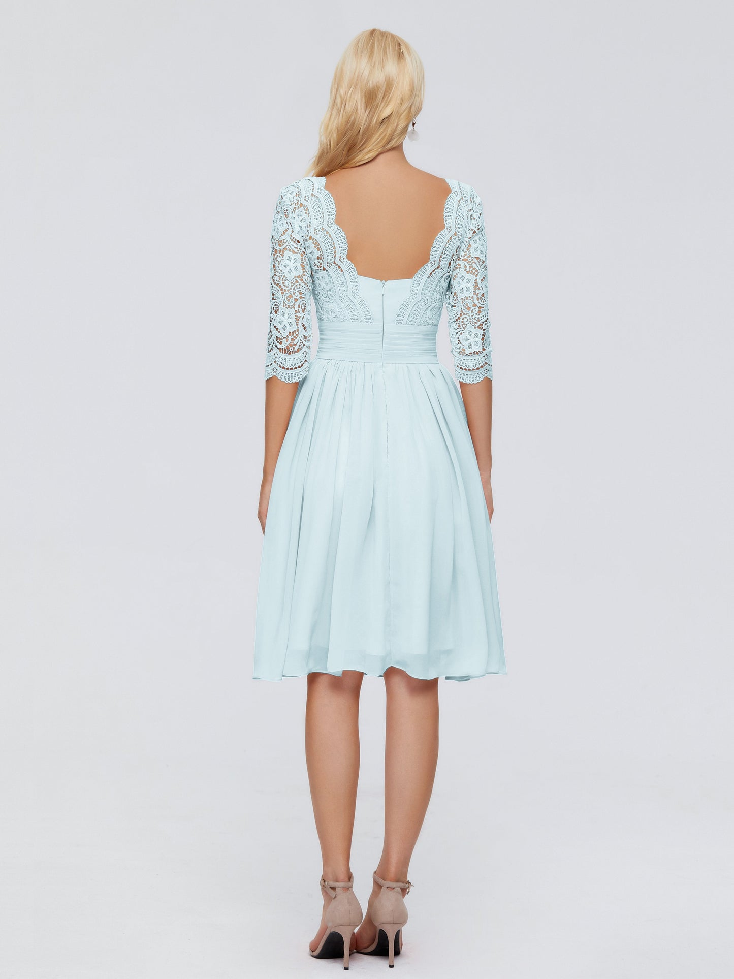 Jordyn Knee Length Lace Bridesmaid Dresses